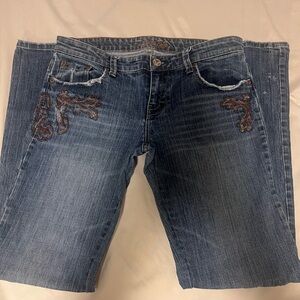 American Eagle Outfitters Embroidered Blue Jeans